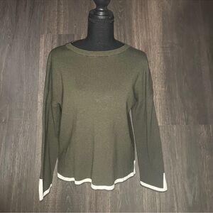 PrettyGarden Olive Green Long Sleeve Top |‎ Size M